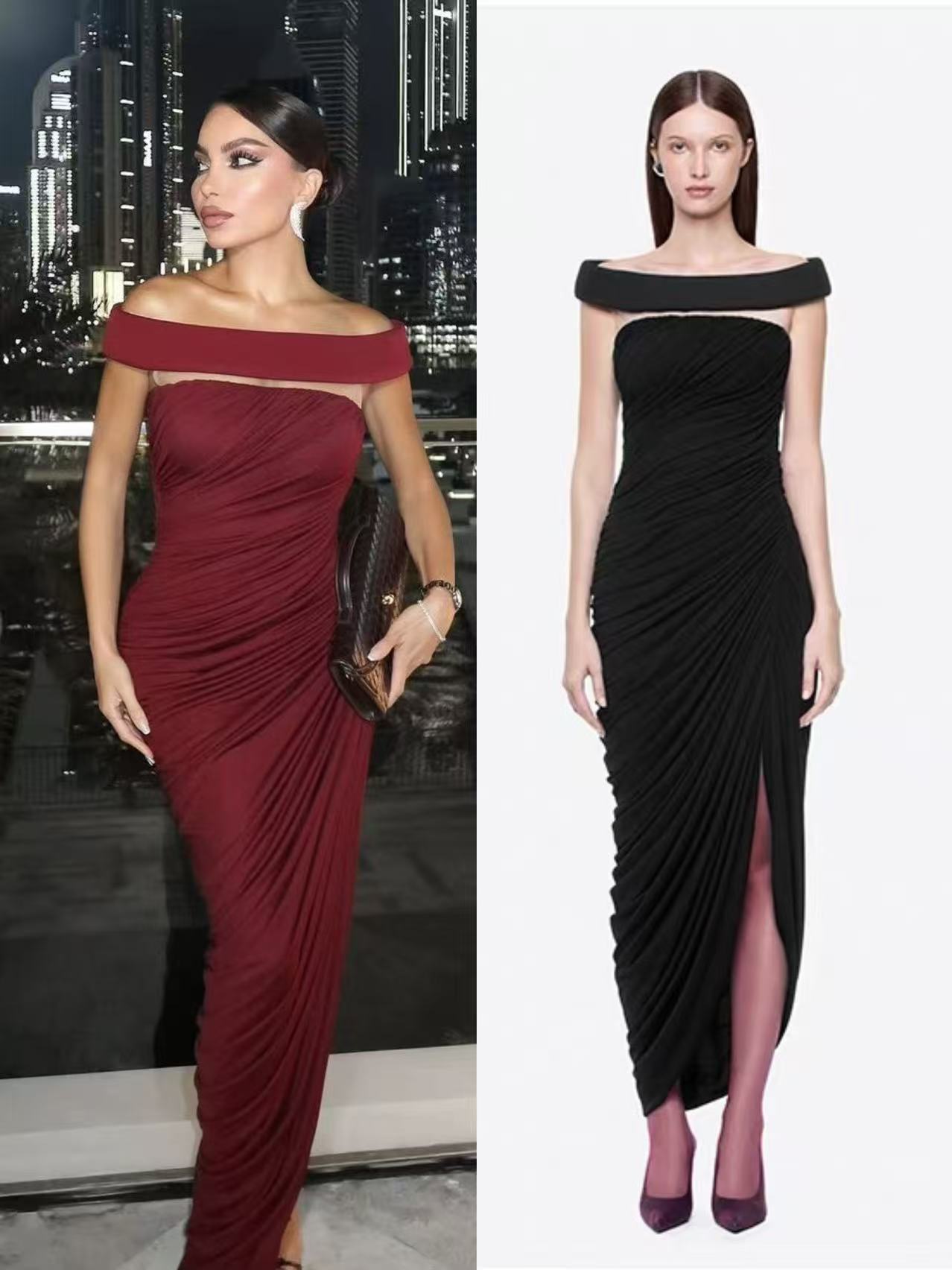 2026 new arrive black and red dress